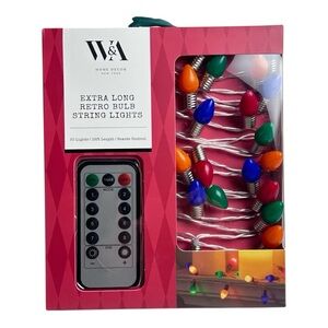 Retro Style Bulb LED Multicolor long STRING LIGHTS 18 ft Remote-Timer-Dimmer